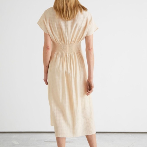 & Other Stories Linen Midi Dress Size 34 beige - Picture 3 of 9